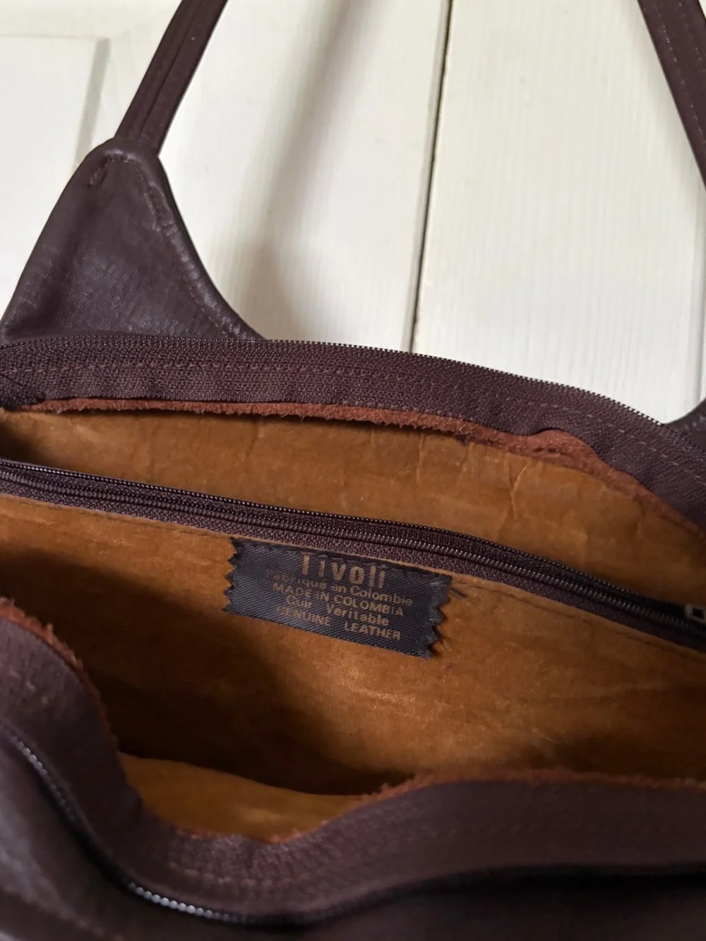 Vintage Tivoli Brown Leather Shoulder Bag Slouchy Hobo Style Purse
